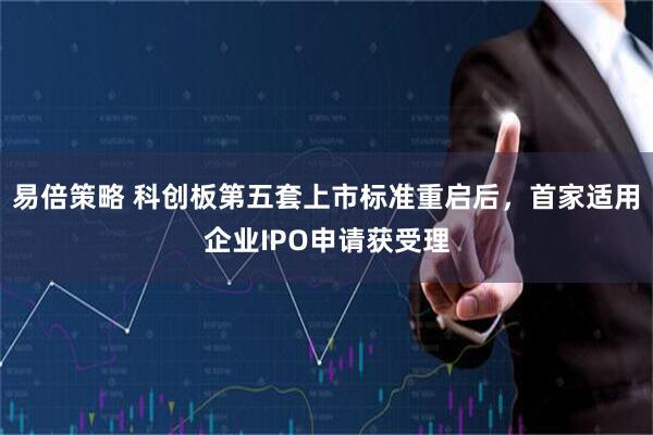 易倍策略 科创板第五套上市标准重启后，首家适用企业IPO申请获受理