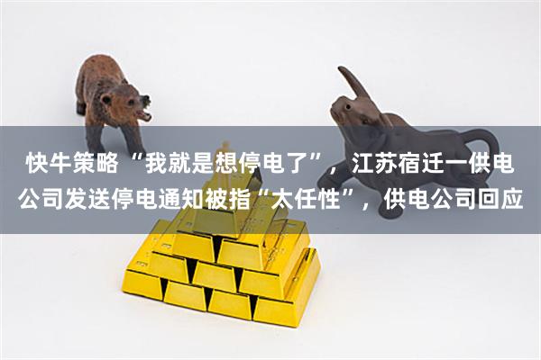快牛策略 “我就是想停电了”，江苏宿迁一供电公司发送停电通知被指“太任性”，供电公司回应